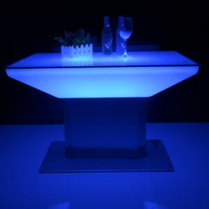 led glass coffee table